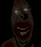 beard blood creepy glasses gore hair no_eyebrows ominous open_mouth rotten_teeth scp-4666 shadow subvariant:hornyson variant:cobson yellow_teeth // 527x611 // 137.9KB