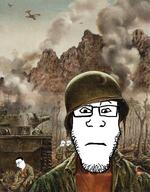 airplane angry army closed_mouth crying f4f_wildcat frown glasses hair helmet m1_helmet neutral os2u_kingfisher painting plane ptsd smug soldier soyjak stubble subvariant:neutralplier thousand_yard_stare trauma variant:chudjak variant:markiplier_soyjak variant:soyak war // 3008x3861 // 21.1MB