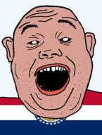 1820 amerimutt black_sclera clothes ear flag flag:missouri hair latin_text missouri open_mouth red_shirt soyjak star state stubble teeth text transparent_background united_states variant:alicia // 418x555 // 20.5KB