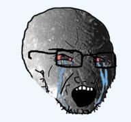 ariel_(moon) bloodshot_eyes crying glasses moon open_mouth series:spacejaks solar_system soyjak space stubble uranus variant:soyak // 760x708 // 307.2KB