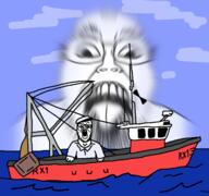blur boat captain cloud deformed distorted drawn_background fishing fishing_boat moving redraw sailor sea sky subvariant:boat_rammer variant:a24_slowburn_soyjak variant:bernd water window // 1200x1125 // 654.6KB