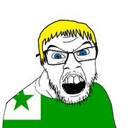 blue_eyes clothes country esperanto flag flag:esperanto glasses hair open_mouth soyjak stubble variant:feraljak yellow_hair // 1579x1500 // 45.1KB