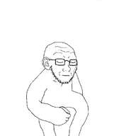 a24_slowburn alternate animated arm closed_eyes dance ear full_body glasses hand its_over leg selfish_little_fuck soyjak stubble text variant:soyak // 600x900 // 2.7MB