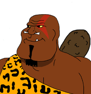 beard black_skin bone brown_skin caveman chest clothes club facial_hair goatee kratos leopard_skin looking_to_the_left meta:namefags muscular_male nose one_tooth prehistoric scar subvariant:mexiaryan teeth tooth transparent_background unibrow variant:meximutt warrior-z_(user) yellow_sclera // 886x910 // 51.4KB