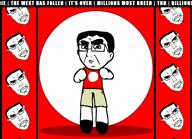 animated animation animation_meme artist:soyjakfan01 billions_must censored censorship ear flash glasses hair moving soyjakfan01 subvariant:chudjak_front text the_west_has_fallen variant:chudjak // 1484x1080, 11.8s // 6.2MB