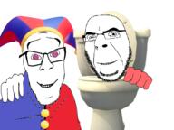 friendship glasses jester jester_hat no_more_brother_wars pomni skibidi_toilet stubble the_amazing_digital_circus toilet variant:cobson variant:feraljak youtube // 1247x935 // 246.7KB