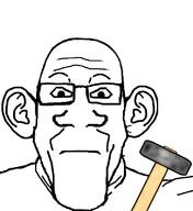 closed_mouth ear glasses neutral soyjak subvariant:neutralplier variant:markiplier_soyjak // 732x800 // 56.5KB