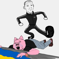 2soyjaks adidas animal animated arm bloodshot_eyes clean_dance clothes country dance ear flag full_body hair hand leg open_mouth pig pink_skin russo_ukrainian_war soyjak stubble subvariant:massjak subvariant:wholesome_soyjak track_suit tshirt ukraine united_states variant:carterjak variant:gapejak variant:kuzjak // 815x598 // 328.0KB