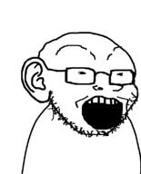 ear glasses open_mouth retard small_eyes soyjak stubble variant:soyak // 644x800 // 10.0KB