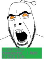 angry child_sexual_abuse_material cruelty_squad open_mouth orange_eyes pedophile reddit snoo soyjak stubble text variant:cobson // 721x960 // 41.1KB