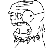 bad_teeth drawing glasses open_mouth soyjak stubble variant:zombiejak white_background wrinkles zombie // 480x480 // 20.2KB