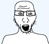 gape glasses soyjak template variant:chudittical // 396x350 // 6.0KB