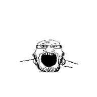 3dgifmaker animated glasses open_mouth soyjak stubble variant:markiplier_soyjak // 200x200 // 1020.2KB