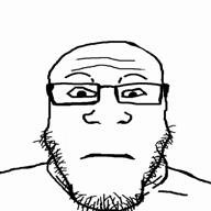 closed_mouth front_facing glasses music neutral soyjak spongebob_squarepants stubble subvariant:neutralplier variant:markiplier_soyjak video // 720x720, 60.3s // 3.4MB