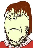 anime azumanga_daioh brown_hair fat female glasses soyjak subvariant:wholesome_soyjak variant:gapejak yellow_skin // 271x389 // 22.3KB