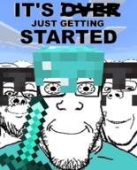 armor glasses helmet its_just_getting_started minecraft sky soyjak stubble subvariant:wholesome_soyjak sword variant:a24_slowburn_soyjak variant:gapejak variant:markiplier_soyjak // 750x927 // 421.5KB