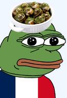 amphibian bald closed_mouth clothes country escargot flag flag:france food france frog green_skin irl lips looking_at_you nas:pepe neutral parsley pepe_the_frog pot series:pepe_hat shell snail tshirt // 1008x1479 // 529.9KB amphibian bald closed_mouth clothes country escargot flag flag:france food france frog green_skin irl lips looking_at_you nas:pepe neutral parsley pepe_the_frog pot series:pepe_hat shell snail tshirt // 1008x1479 // 529.9KB