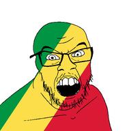 Congo angry country flag glasses jacksepticeye looking_at_you mustache open_mouth soyjak stubble teeth variant:feraljak youtube // 1500x1500 // 29.4KB