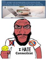 angry arm balding beard clothes coat_of_arms connecticut fist glasses hair hand i_hate news politician politics punisher_face red_skin smiley_face soyjak stubble subvariant:science_lover text tshirt variant:markiplier_soyjak // 976x1260 // 253.7KB