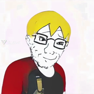 1_year_on_bald_men_with_glasses_website badge clothes glasses hair looking_at_you meta:ai_generated nate smile smug variant:soyak yellow_hair // 576x576, 8.7s // 1.4MB