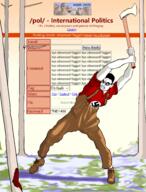 1488 arm axe big_lips classical_art_parody clothes drawn_background full_body glasses hair hand holding_object nazism open_mouth pol_(soyjak_party) serious swastika text thick_eyebrows tree variant:chudjak // 2477x3255 // 1.9MB