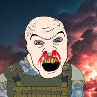 age_spots angry armor aryan blood blue_eyes buckle camouflage clear_sky cloud cloudy emission eye_bags eyebrows forehead_lines gray_hair jacket lebedev lightning mustache neck night nose nosebleed old open_mouth pain red_eyes red_sky shoulder_pad sky spot stalker stalker_clear_sky strap torso variant:feraljak vein vest yellow_teeth // 1500x1500 // 1.3MB