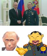amerimutt award black_lives_matter communism hammer_and_sickle handshake soviet_union squint_eyes subvariant:amerimutt variant:impish_soyak_ears vladimir_putin yellow_skin // 968x1165 // 720.0KB