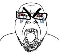 angry crying glasses merge open_mouth selfish_little_fuck subvariant:seethejak variant:bernd variant:cryboy_soyjak // 1200x1125 // 34.8KB