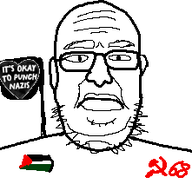 bald closed_mouth commie communism ear english_text eyebrows fat flag:palestine glasses hammer_and_sickle heart larp normal palestine revolting_slob revolution stubble text tranny variant:unknown white_background // 221x212 // 8.5KB