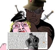 black_skin blond chinese_communist_party crying dagger eye_patch gun hand malcolm_x nazism pink_skin schutzstaffel sword variant:bernd variant:chudjak // 499x461 // 157.1KB