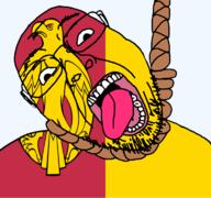 animal bird country flag flag:kirovohrad_oblast glasses hair hanging kirovohrad_oblast oblast open_mouth rope soyjak stubble suicide teeth tongue transparent transparent_background ukraine variant:bernd yellow_teeth // 768x719 // 121.8KB