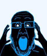 b_b_ghast_(namefag) black_skin glasses hand hands_up stubble subvariant:ppplier variant:markiplier_soyjak variant:ppp // 673x800 // 40.0KB