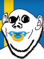 country deformed ear flag pacifier smile soyjak stubble subvariant:swedenborg sweden variant:impish_soyak_ears // 574x768 // 183.5KB