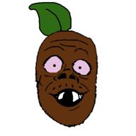 baby bloodshot_eyes brown_skin coffe coffee_beans deformed leaf mustache open_mouth plants_vs_zombies smile soyjak stubble subvariant:jacobson variant:a24_slowburn_soyjak video_game // 512x512 // 25.8KB