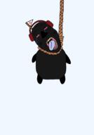 ack artist:Juaco black_skin bloodshot_eyes cartoon coal coal_(dandy's_world) coal_skin crying dandy's_world earmuffs eyebrows flag hanging nigger open_mouth rope snowflake stubby_arm stubby_leg suicide triangle_flag variant:bernd // 1400x2000 // 81.4KB