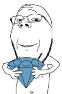 closed_mouth gem glasses hand holding_gem holding_object looking_at_you meta:ai_generated smile stubble subvariant:wholesome_soyjak variant:gapejak // 675x1024 // 128.6KB