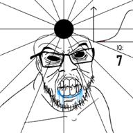 clenched_teeth cracked_teeth ear glasses iq soyjak stubble variant:feraljak // 1024x1024 // 198.6KB