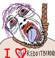 3soyjaks ack bloodshot_eyes closed_mouth clothes glasses i_heart_nigger i_love inception mustache open_mouth purple_hair reddit_moment soyjak stubble tranny variant:bernd wrinkles // 721x753 // 461.7KB