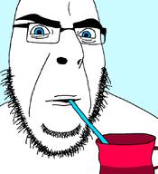 beard blue_eyes closed_mouth drinking glasses looking_at_you stubble subvariant:modern_cobson variant:cobson // 775x849 // 61.5KB