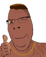 brown_skin closed_mouth dee_jay deejay flat_top game glasses hand smile smug soyjak street_fighter stubble subvariant:nucob template thumbs_up variant:cobson videogame wink // 541x671 // 31.8KB