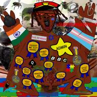 9a0c 9a0c_(pedophile) awards badge badges bbc black_skin flys foodist meta:tagme neovagina rotten_teeth rotten_toenails slopjak spade spate_hicks supersage uttp variant:a24_slowburn_soyjak variant:markiplier_soyjak // 1280x1280 // 1.8MB