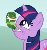 amphibian frog horn mane my_little_pony nas:pepe pepe_the_frog pony smile teeth_showing twilight_sparkle unicorn // 520x558 // 1.1MB