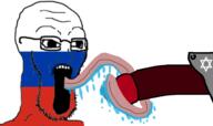 BRIMMIEST_COMMENTS_SECTION☣️☣️☣️_DO_NOT_ENTER☣️☣️☣️ bbc bootlicker flag glasses judaism nsfw penis russia soyjak stretched_mouth stubble variant:soyak // 972x576 // 155.5KB