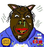 brown_skin brown_troonjak cum_stains discord epi flag:nazi_germany flag:necrosexual_pride_flag flag:pedophilia_pride_flag flag:soviet_union flag:zoophilia_pride_flag groomer hindu_dot nigger pedophile piss_stain rotted_teeth rotting_teeth shitskin stink_lines stinky troon variant:bernd variant:troonjak // 500x535 // 60.6KB