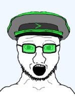 arrow clothes front_facing glasses hat military_cap military_hat open_mouth police_hat series:arrow_police stubble subvariant:soyak_front sunglasses tinted_glasses variant:soyak // 700x900 // 24.6KB