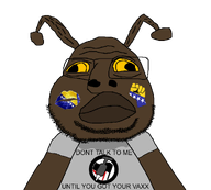 antifa antifa_badge arm artist:horse beard big_lips big_nose bosnia brown_skin clothes double_chin eyes flag flag:bosnia_and_herzegovina glasses kiss lips meta:namefags nose olgol_(user) roach series:proud_olgolians stubble subvariant:olgolroach subvariant:olgolstein text trend:slopjak vaccine variant:cobson vax yellow_eyes