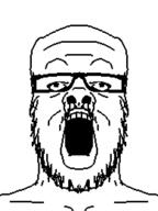 glasses mirrored mustache open_mouth soyjak stubble symmetrical symmetry template variant:a24_slowburn_soyjak // 389x520 // 2.4KB