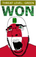 ahegao country denmark emerald flag flag:greenland gem glasses green green_eyes greenland hair looking_up open_mouth schlog_color_event soyjak soyjak_blog stubble teeth text threat_level_green variant:cobson won // 721x1115 // 147.3KB