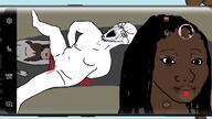 animal_abuse arm blood bloodshot_eyes crying dog drawn_background female full_body gore hair large_eyebrows leg negro open_mouth phone recording soyjak stretched_mouth stubble variant:soyak wojak // 1280x720 // 183.0KB