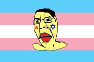 asian communism deformed flag flag:transgender_pride_flag glasses hair hammer_and_sickle judaism red_lips star_of_david subvariant:suspicious_chudjak tranny variant:chudjak yellow_skin // 1800x1200 // 109.7KB